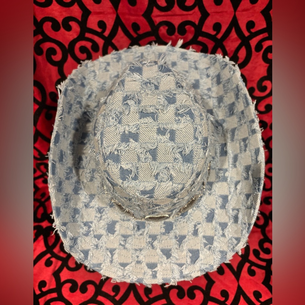 Checkerboard Pattern Cowboy Hat - image 5